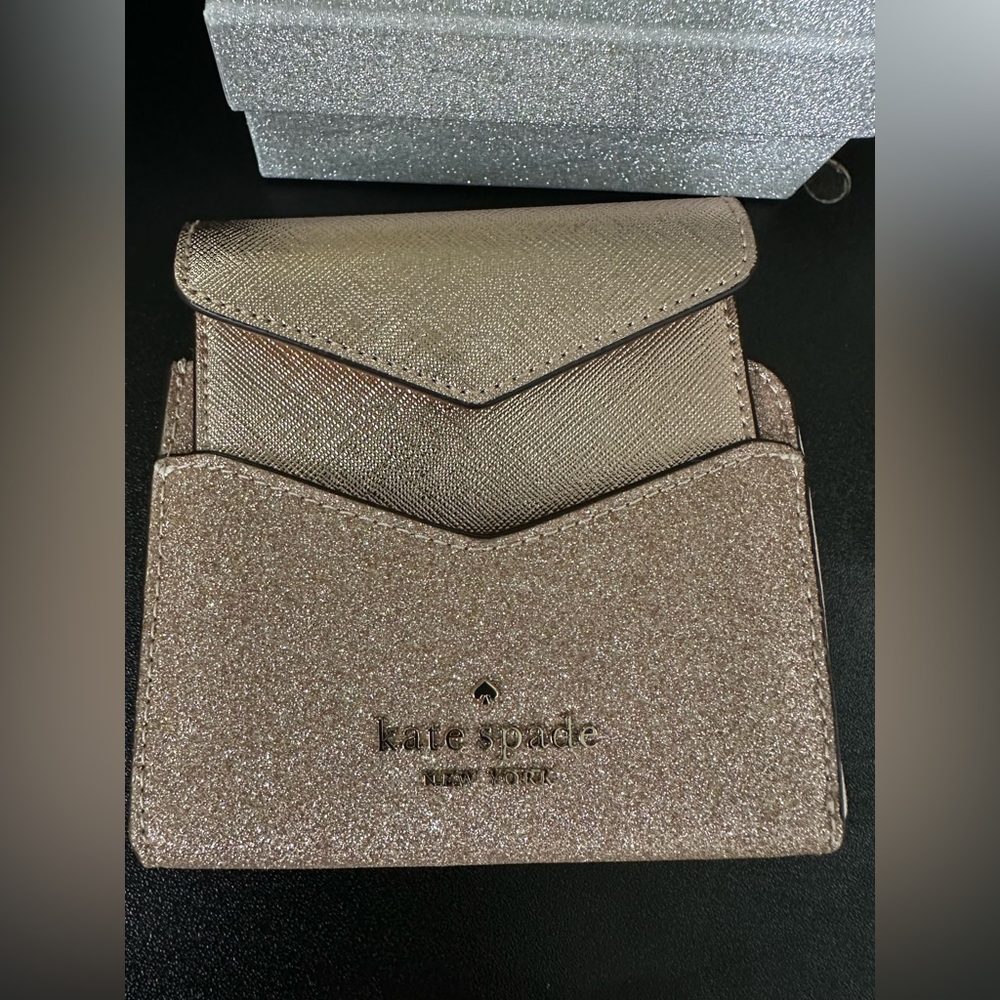 NWT Kate Spade ♠️ Glitter small wallet card case set